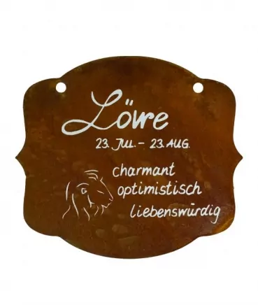 Sternzeichen "Löwe" | Rosttafel | H. 13 cm